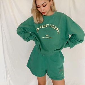 Sun Peony Coconut SPC Green College Sweatshirt